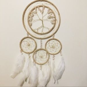 Rose quartz dreamcatcher handmade